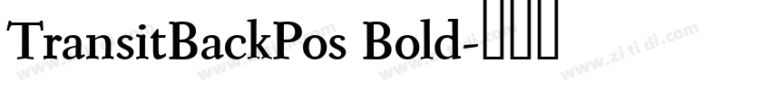 TransitBackPos Bold字体转换 TransitBackPos Bold字体转换